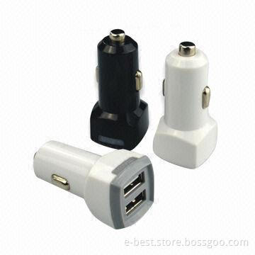 3.1A Dual-USB Car Charger, CE-, RoHS- and FCC-certified